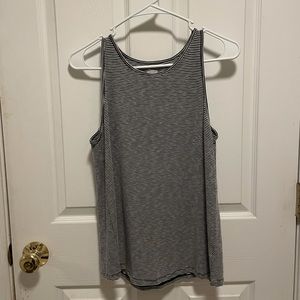 Navy Blue and White Striped Tank Top